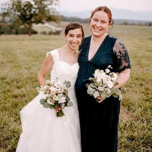 PinkBlush Navy Blue Lace Mesh Overlay Maternity Maxi Dress